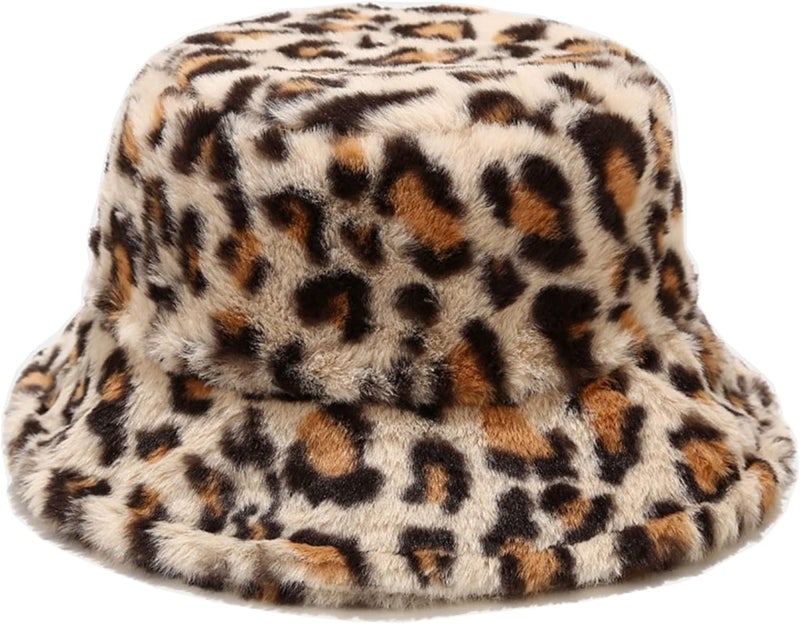 Dirholl Women's Winter Faux Fur Fuzzy Warm Bucket Hat - Image 1